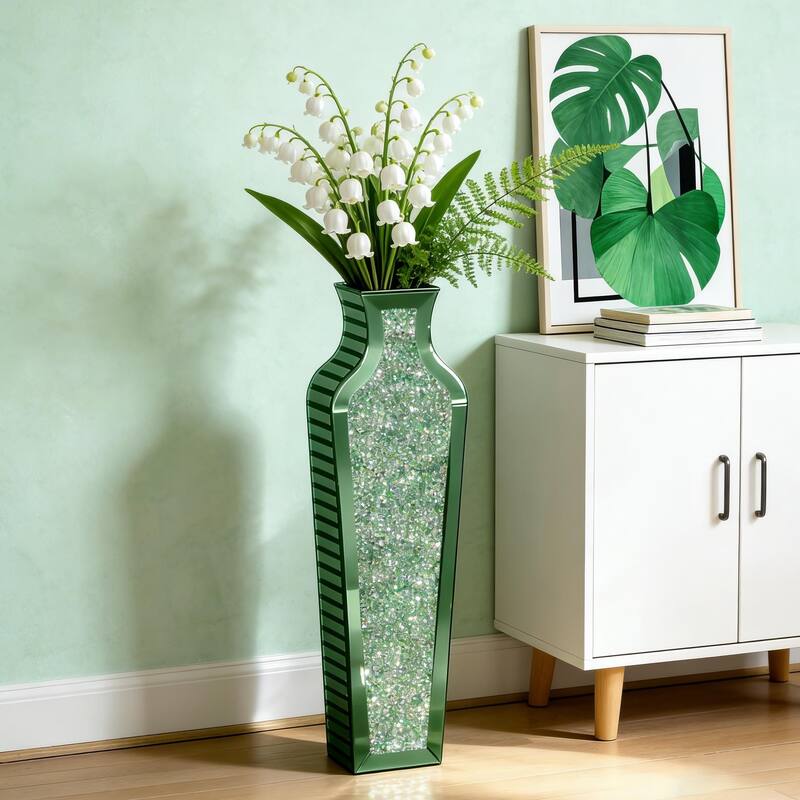 Glass Floor Vase Crystal Home Decor