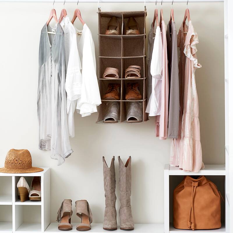 Household Essentials 10-Pocket Blended Canvas Hanging Shoe Organizer
