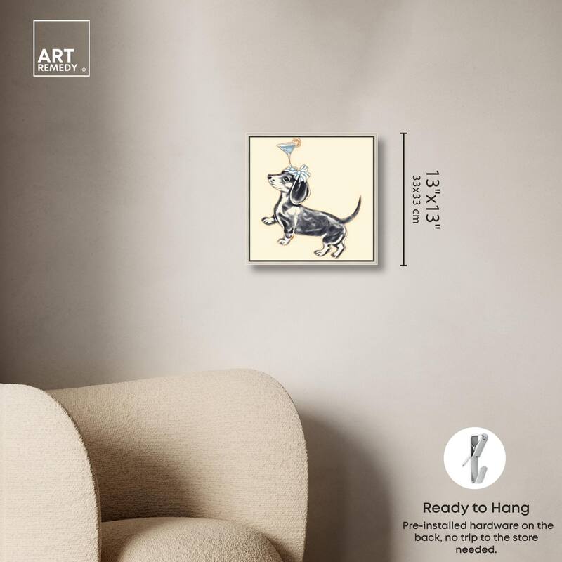 Martini Pup I Canvas by Art Remedy