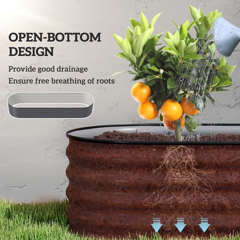 Galvanized Steel Raised Garden Bed with Modular Design