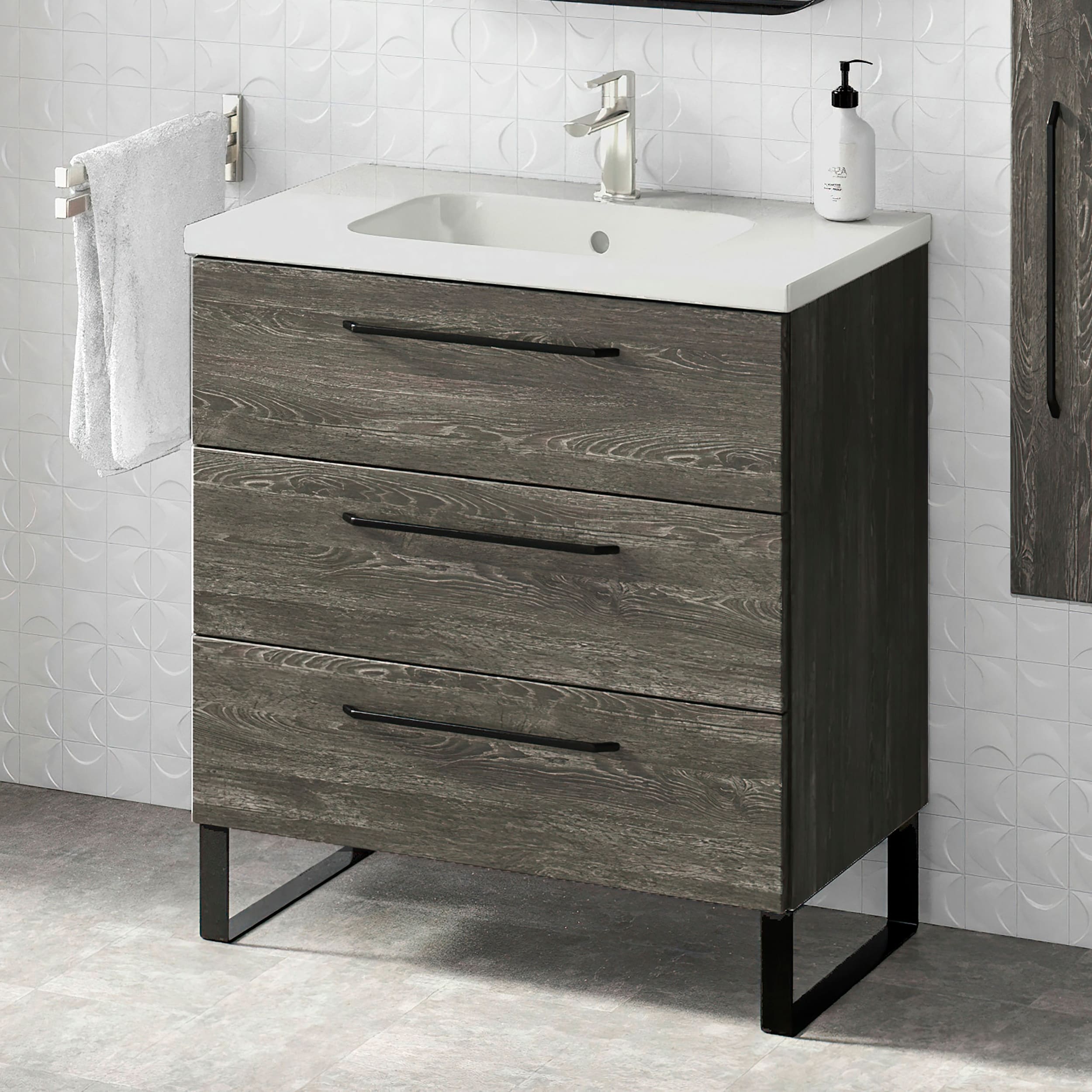 32 Bathroom Vanity Cabinet Ceramic Sink Set Denver W 32 Xh