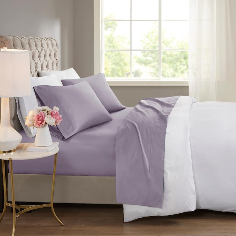 Beautyrest 600 Thread Count Cooling Cotton Blend 4 PC Sheet Set - Cal King - Purple