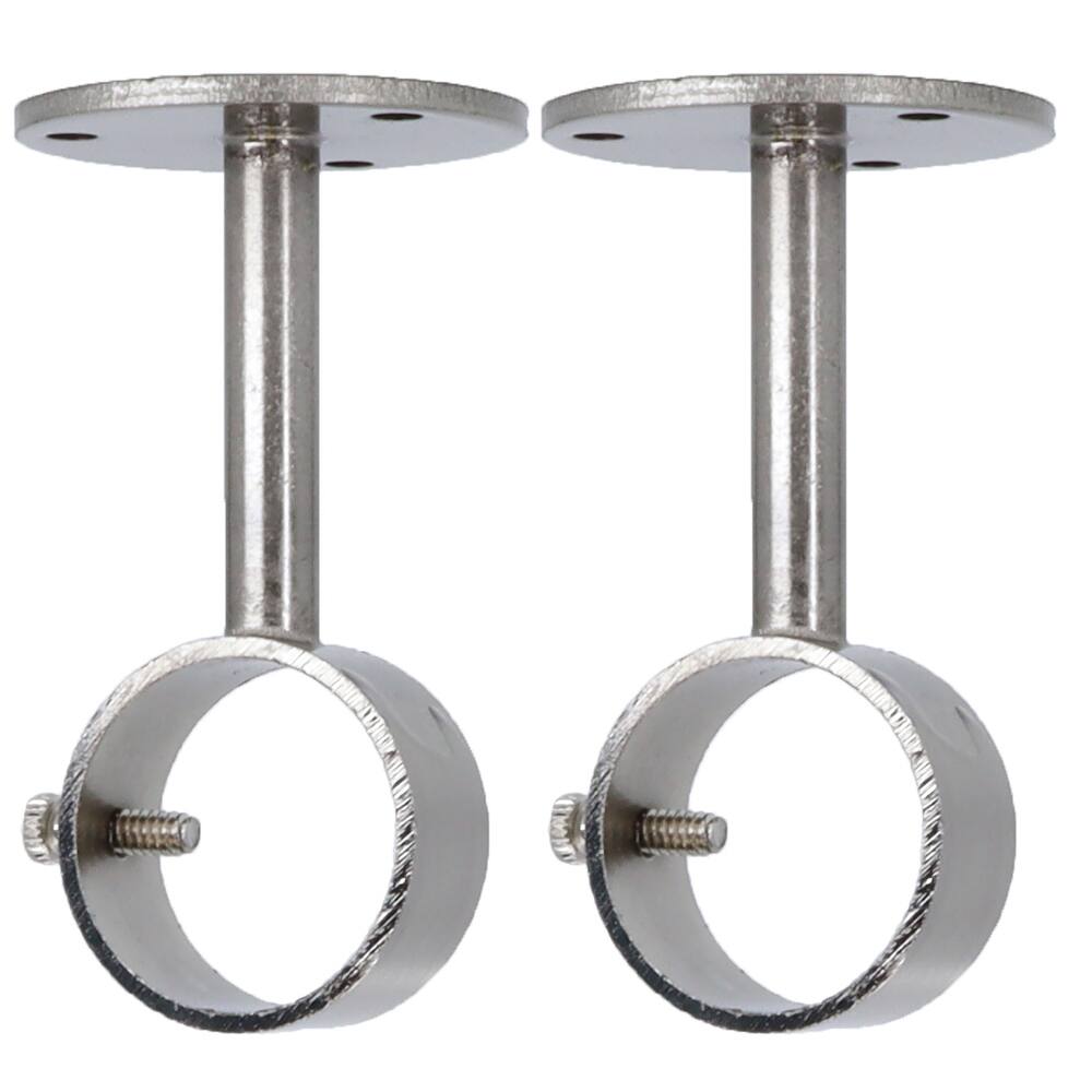 Meriville Ceiling-Mounted or Wall-Mounted Curtain Rod Brackets, for up to 1 ¼" Diameter Drapery Rods, 2 PCs
