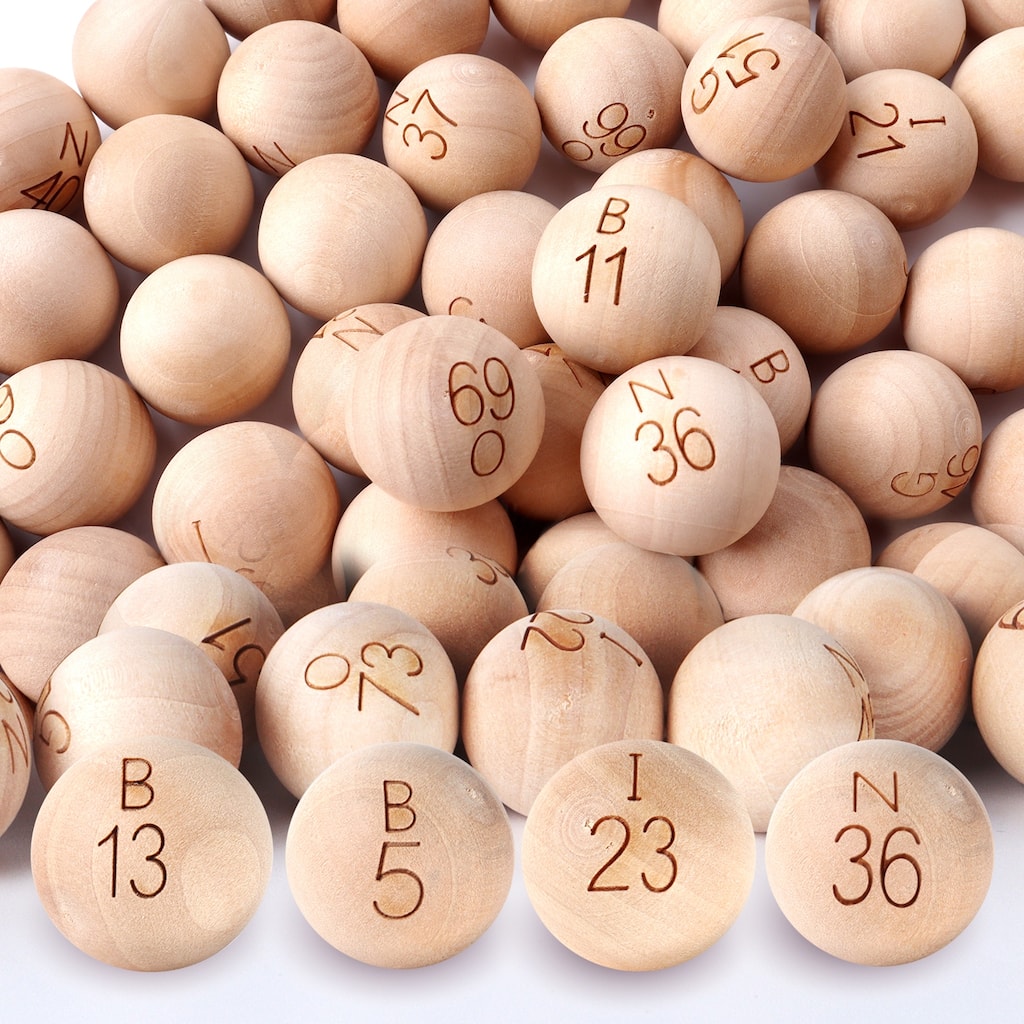 GSE™ 7/8-Inch Wooden Bingo Balls Set. Replacement Bingo Balls for Large Bingo Cage - Bingo Balls