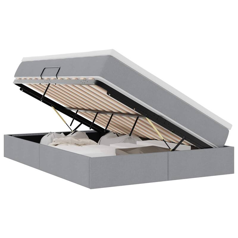 vidaXL Storage Bed with Mattress in Polyester