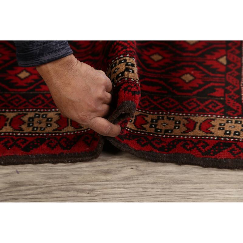 Geometric Balouch Persian Home Decor Area Rug Wool Handmade Carpet - 3'1" x 5'7"