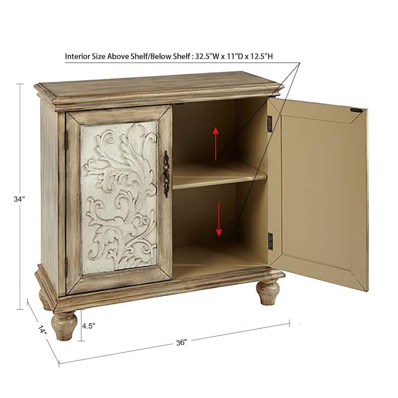 Madison Park Wyatt 2-door carved wood storage cabinet