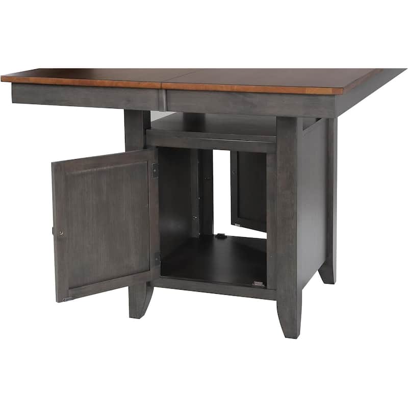 Expandable Dining Table - Butterfly Leaf, Storage Cabinet, Seats 8, Kitchen Pub Table, High-Top, Wood - 54
