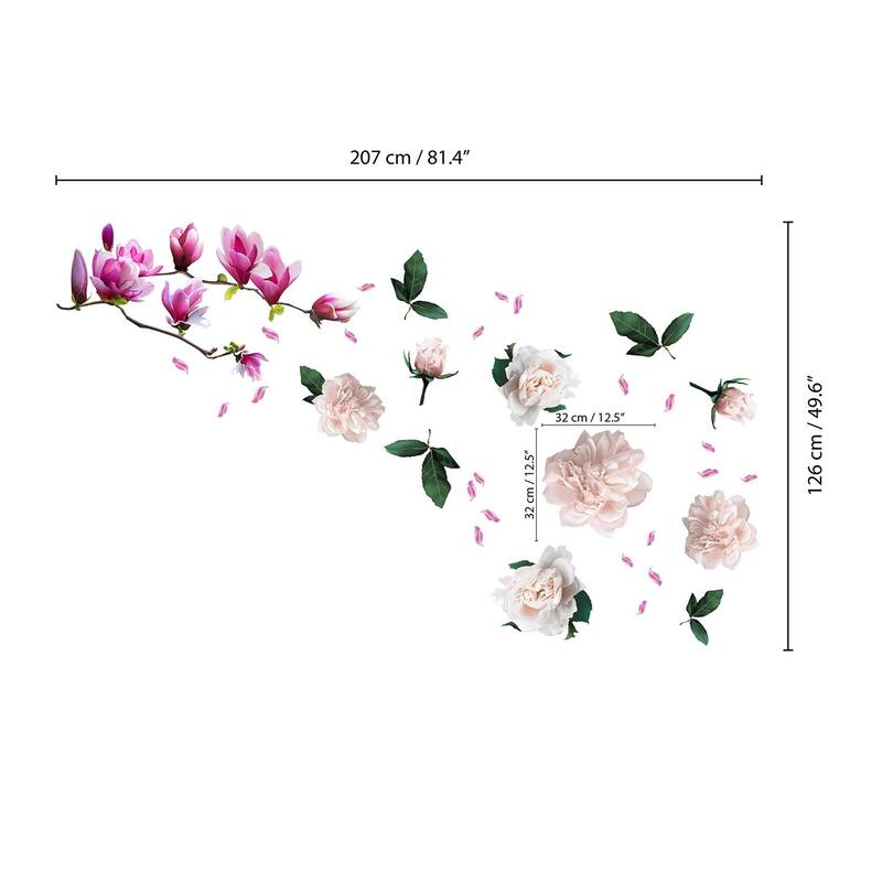 Walplus Wall Sticker Colorful Large Magnolia Flower Art Decal Home Decor
