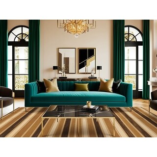 Ginza Six Washable Maple Cream Striped Area Rug - Bed Bath & Beyond ...