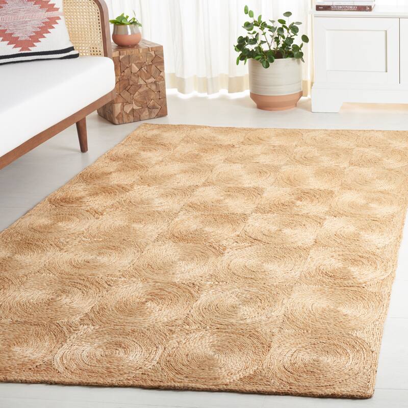 SAFAVIEH Handmade Natural Fiber Sanaa Farmhouse Geometric Jute Rug - 3' x 5' - Natural