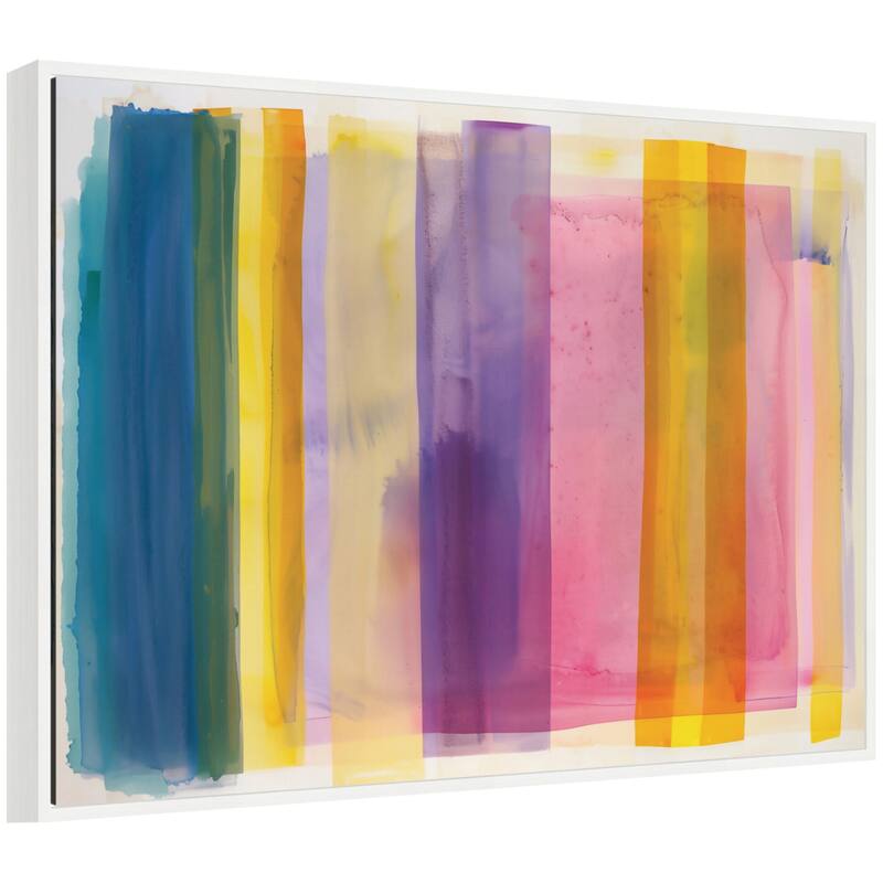 Kate and Laurel Sylvie Vibrant Lines II Framed Canvas by Amy Lighthall - 38x28 - White