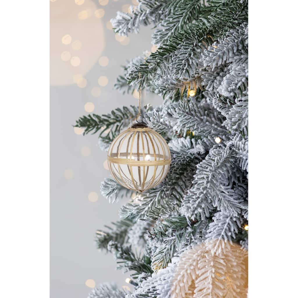 D5" X-Mas Hanging Ornament, Decorative Hanging Ball Christmas Tree Ornaments for Holiday Party Decorations, Set of 2