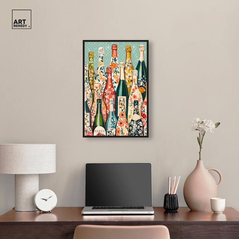 Floral Collection Bottles II Canvas by Art Remedy