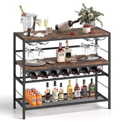 Costway 41" Wine Rack with 4 Glass Holders Wide Countertop Middle & - See Details