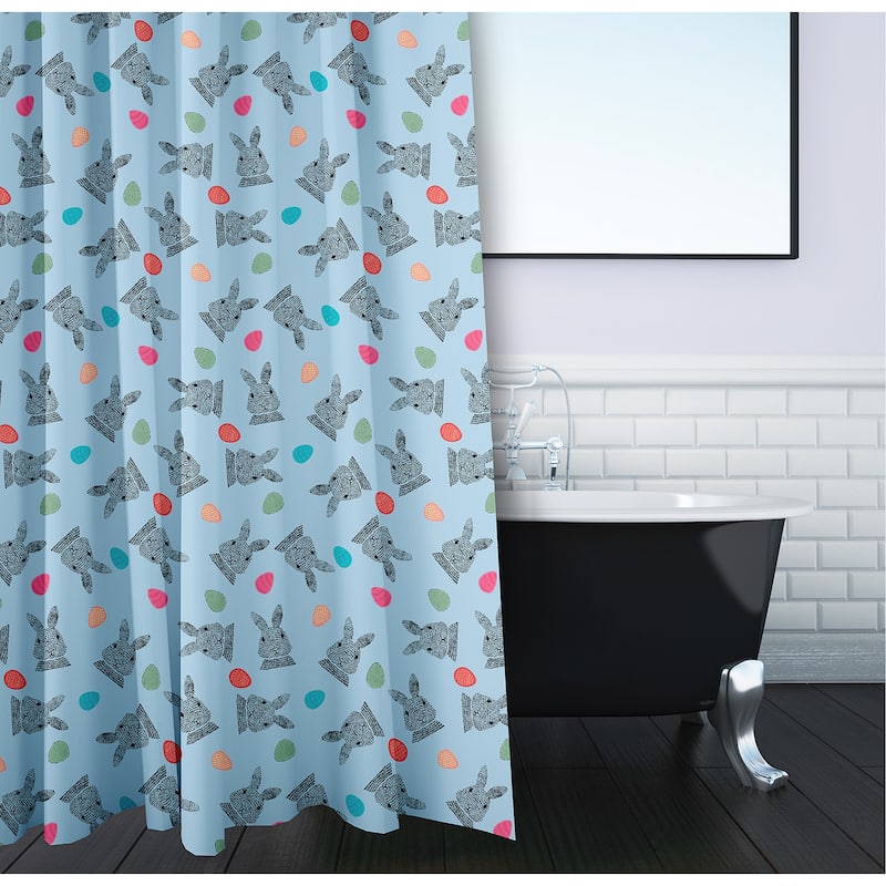 Bunnies and Eggs Shower Curtain