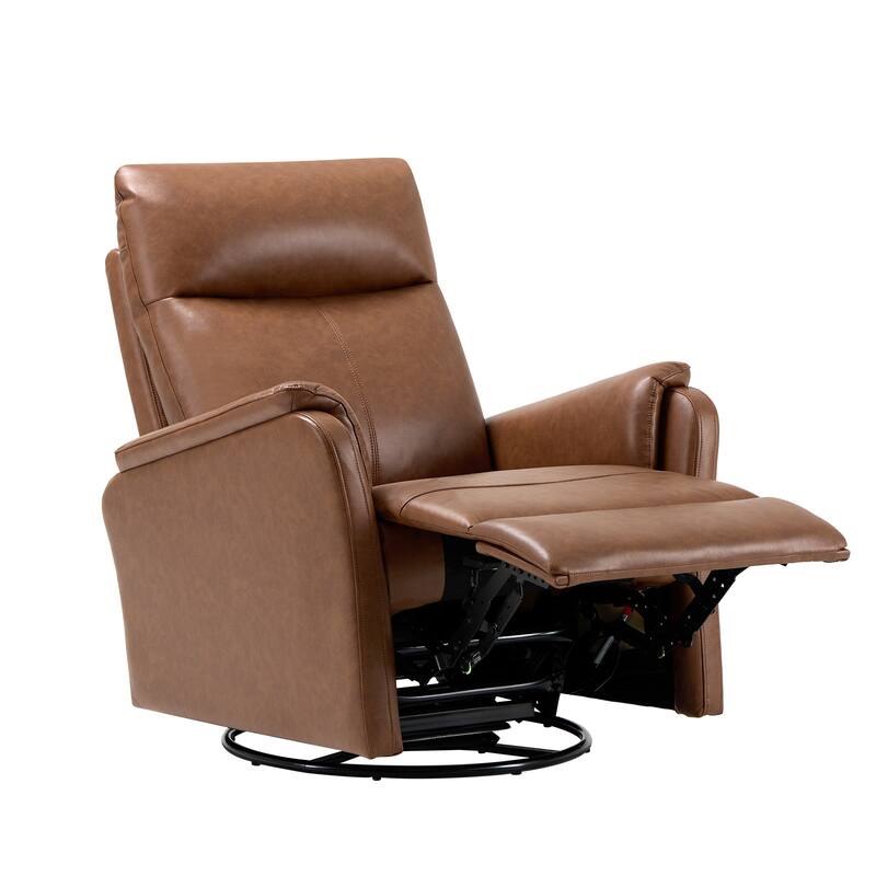 Fabric Recliner Sofa Chair - Swivel Rocking with XL Footrest - Single Seat for Living Room