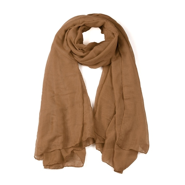 Soft Lightweight Long Scarves With Solid Color Shawl For Women Men Khaki