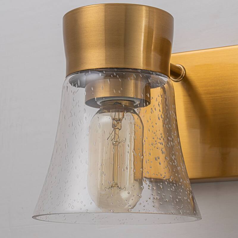 3-Light Bathroom Vanity Light with Seedy Glass Shade Wall Sconces - 23.6''W