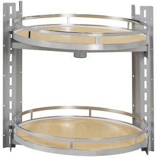 Hardware Resources LSRNP18 CORNERMAX 18" Wide Full Circle Wood 2 Tier