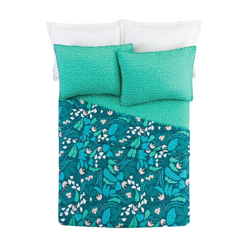 Makers Collective 3 Piece Jungle Floral Quilt Set