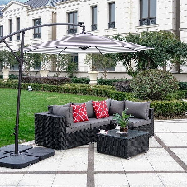 Luxton 5-Piece Sectional Patio Conversation Set with Cushions. Opens flyout.