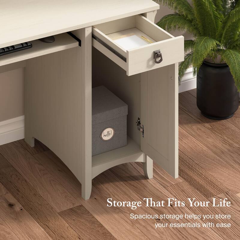 Bush Furniture Salinas Small Computer Desk with Storage Hutch