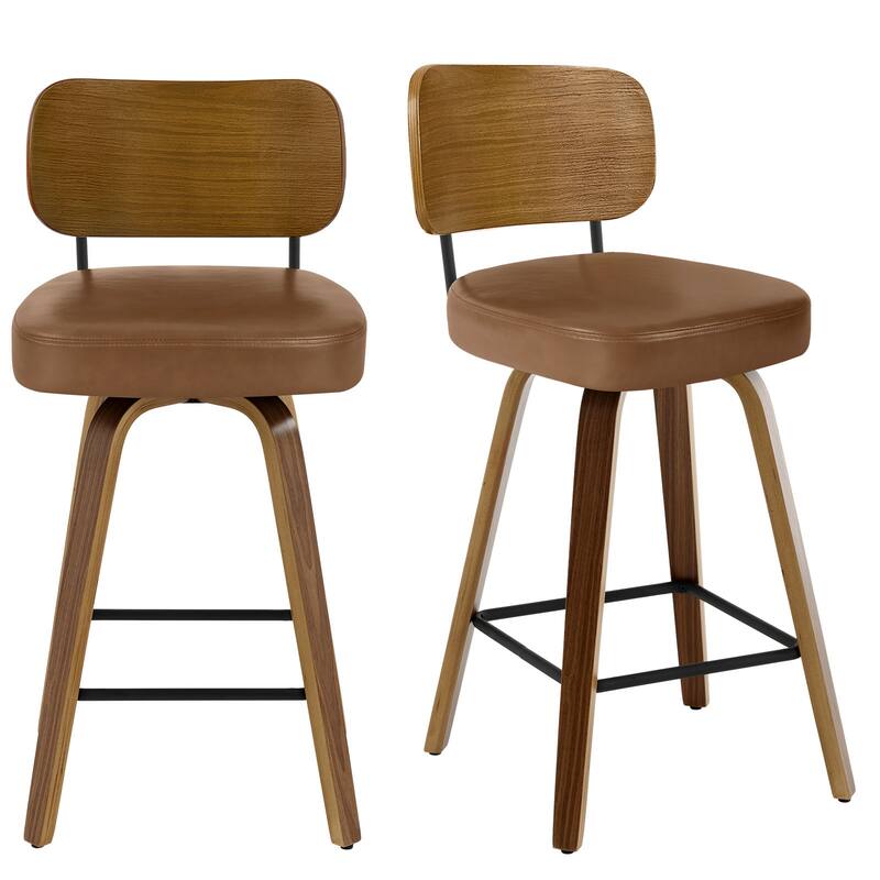 26" Swivel Upholstered Counter Height Bar Stool - 36.4" H x 17.1" W x 20" D