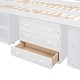 preview thumbnail 49 of 103, Modern Wooden Loft Bed with Retractable Writing Desk and 3 Drawers, Storage Stairs and Shelves