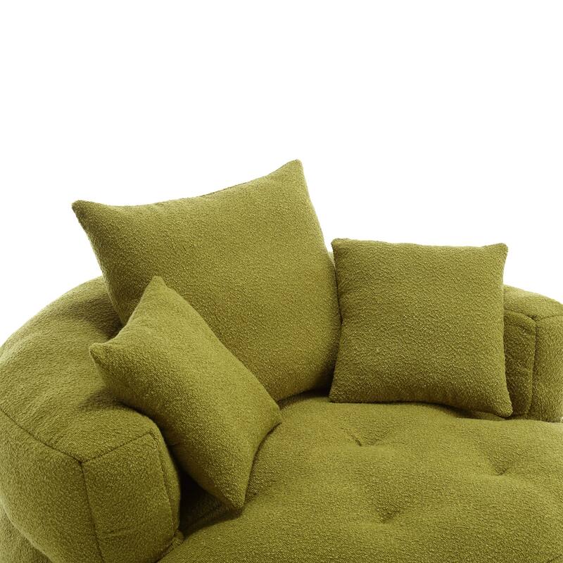 Chenille Sponge Single Sofa, Oversized Round Accent Chair Sleeper Couch Chaise Lounges for Living Room Bedroom Projection Room