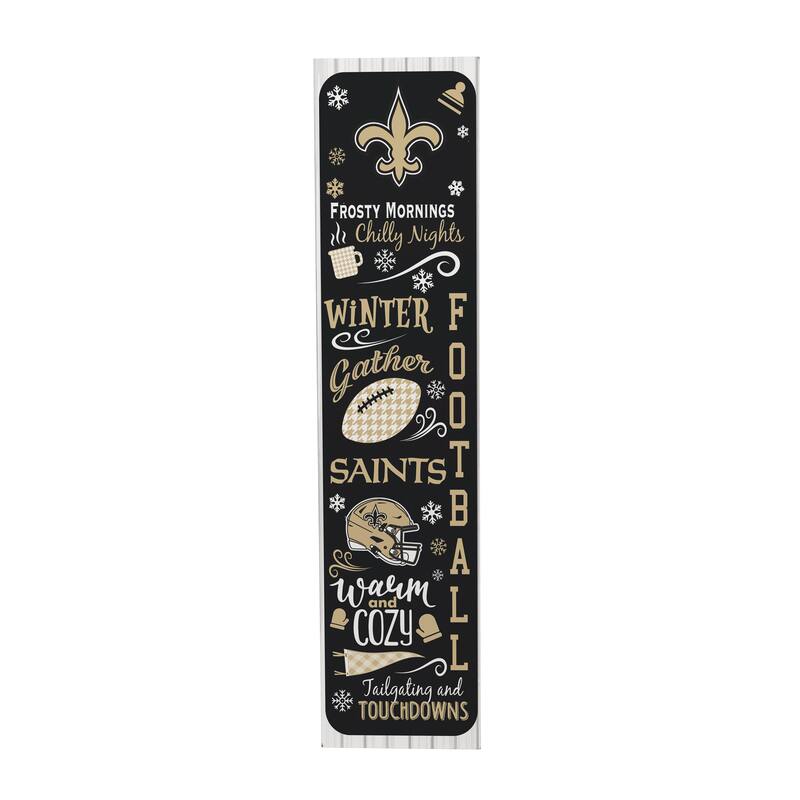47" Double Sided Seasonal Porch Leaner, New Orleans Saints - 47" x 11.25"