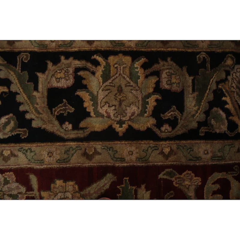 Hand Knotted Oriental 100% Wool Carpet Traditional All-Over Red Agra Area Rug - 11' 9'' X 8' 10''