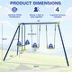preview thumbnail 3 of 4, 440 Pounds Kids Swing Set with Two Swings and One Glider - 109.5" x 56" x 69.5" (L x W x H)
