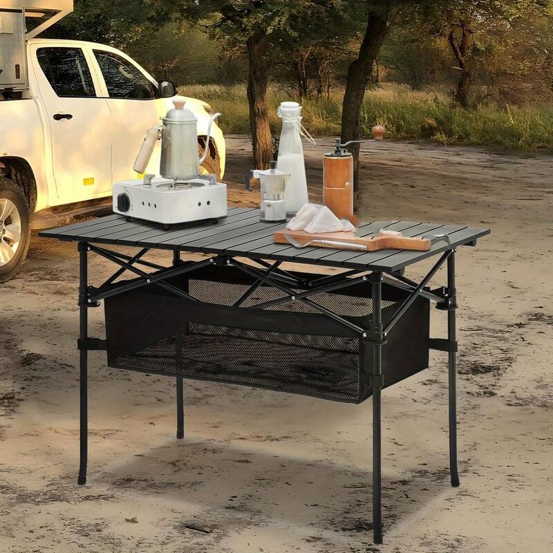 Adjustable Height Folding Table with Storage Bag