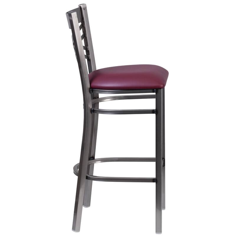 2 Pack Clear Coated ''X'' Back Metal Restaurant Barstool - 17"W x 18"D x 42.25"H - 17"W x 18"D x 42.25"H