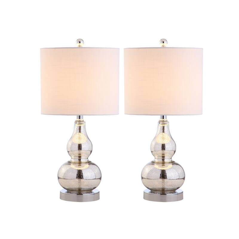 Anya 20.5" Mini Glass LED Table Lamp, Gray by JONATHAN Y