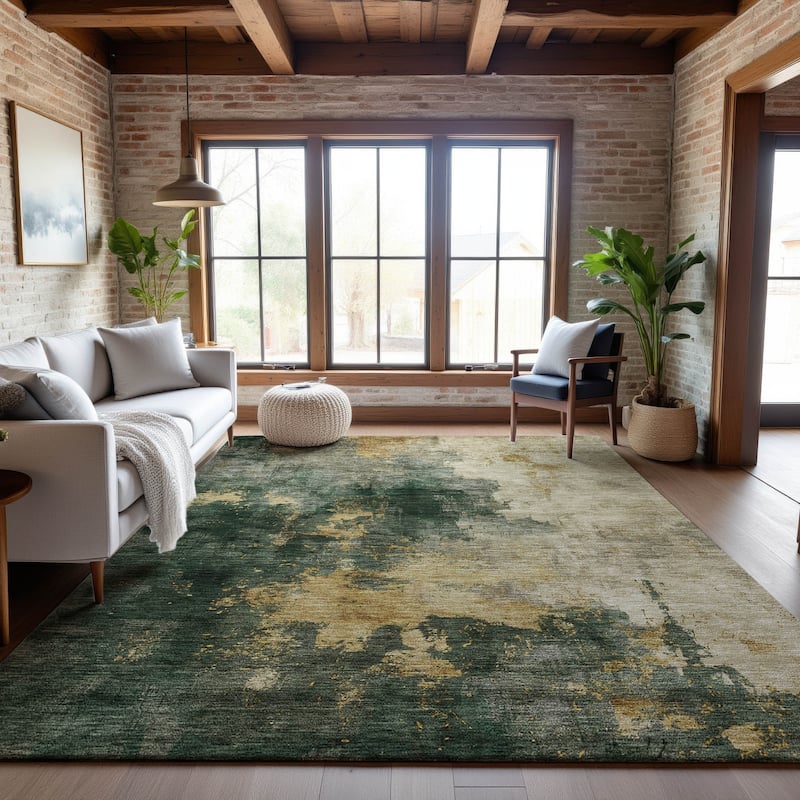 Premium Washable Super Soft Modern Chic Mayfield Rug - Fern - 9' x 12'