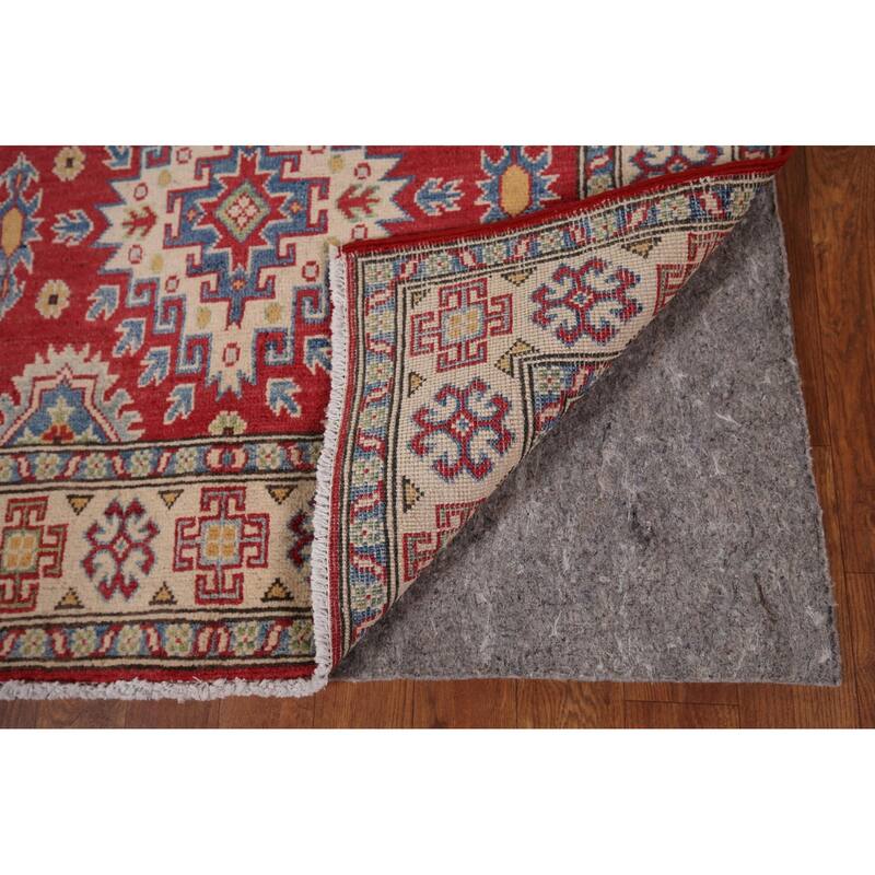 Geometric Kazak Foyer Rug Hand-Knotted Oriental Wool Carpet - 3'4" x 5'9"