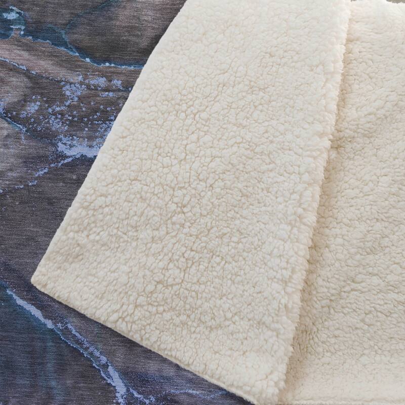 Premium Machine Washable Abstract Contemporary Sherpa Throw Blanket