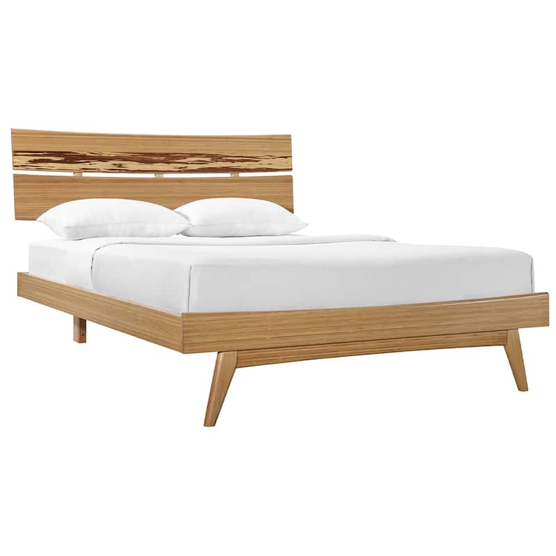 Sarah Queen Platform Bed, Burgundy - Natural - Queen