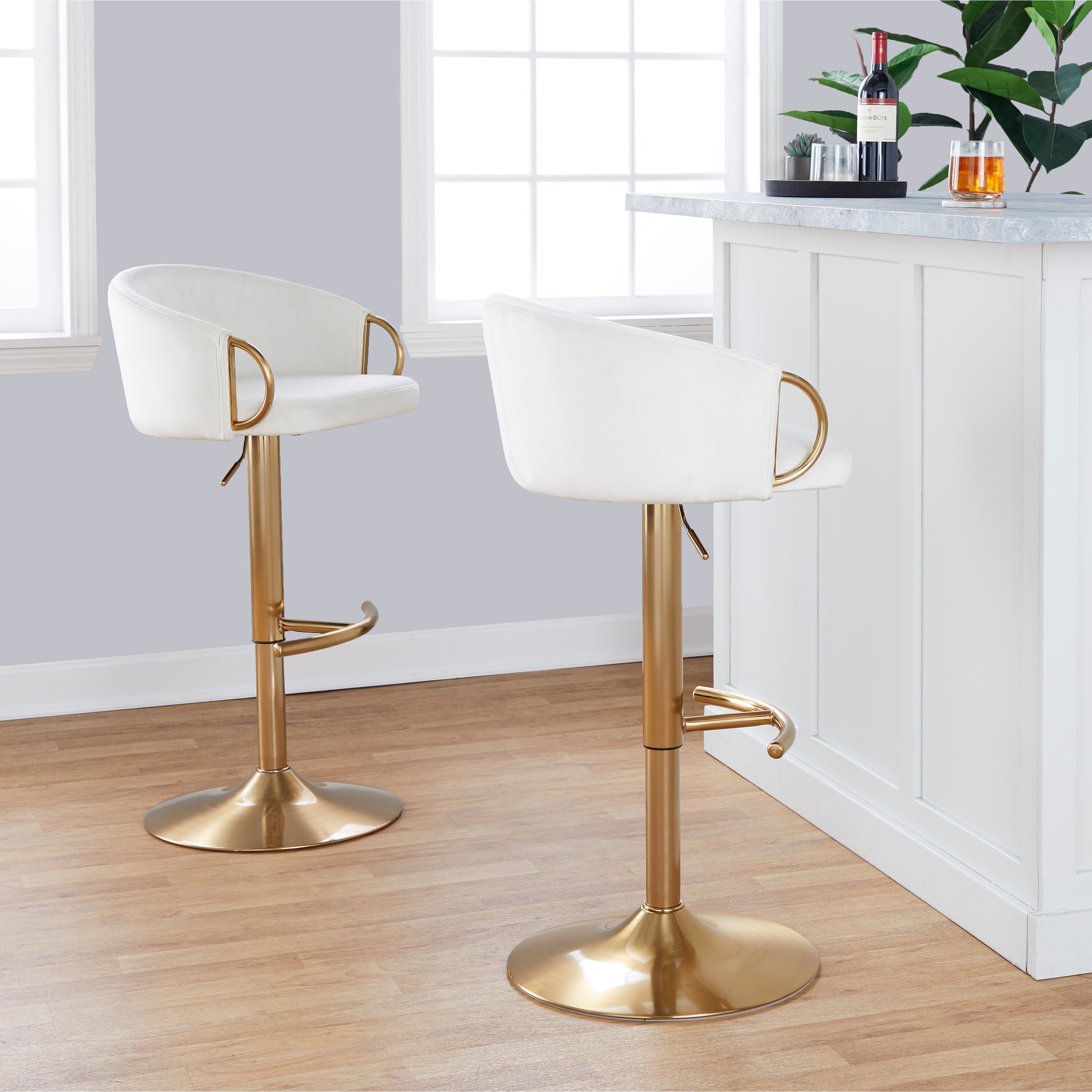 Silver Orchid Battista Adjustable Bar Stool Set of 2 On Sale