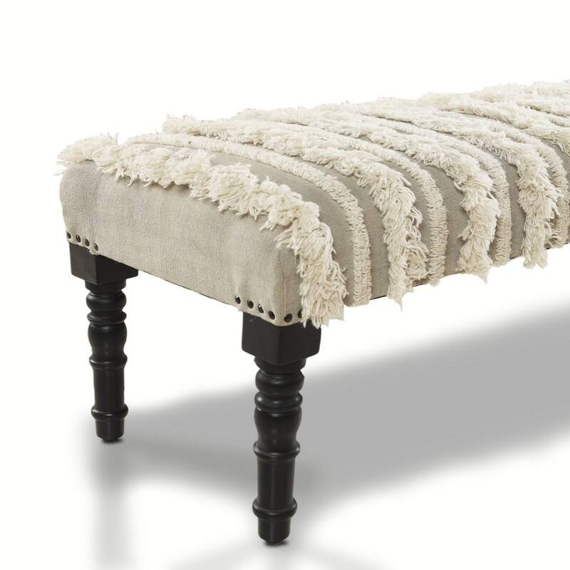 Presidio 47" Upholstered Textured Entryway Bench by Sevita - 47″ L x 16″ W x 18″ H