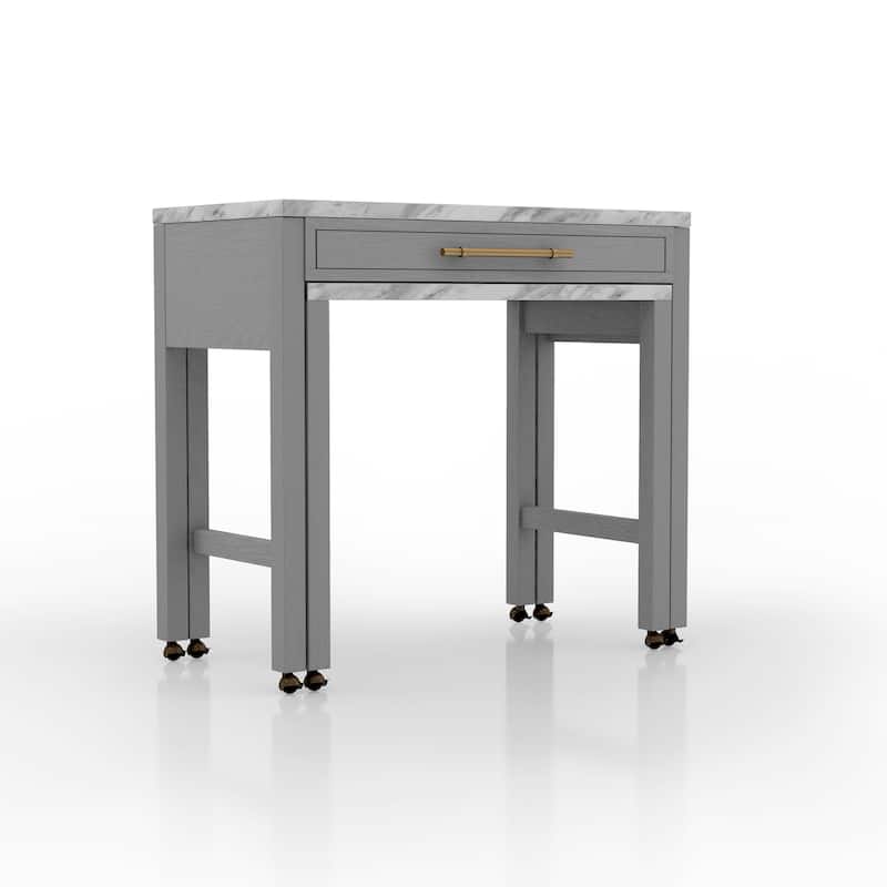 Furniture of America Delware Farmhouse Grey 39-inch Wood Counter Height Dining Table - Light Grey