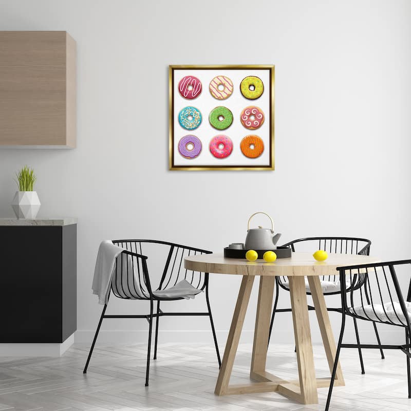 Stupell Colorful Mixed Donuts Framed Floater Canvas Wall Art Design By Marcus Prime