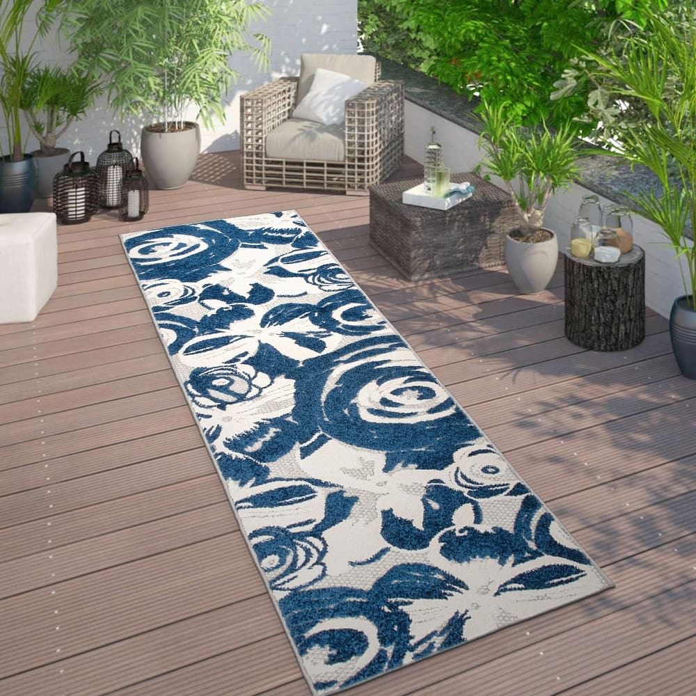 World Rug Gallery Modern Floral Indoor/Outdoor Area Rug