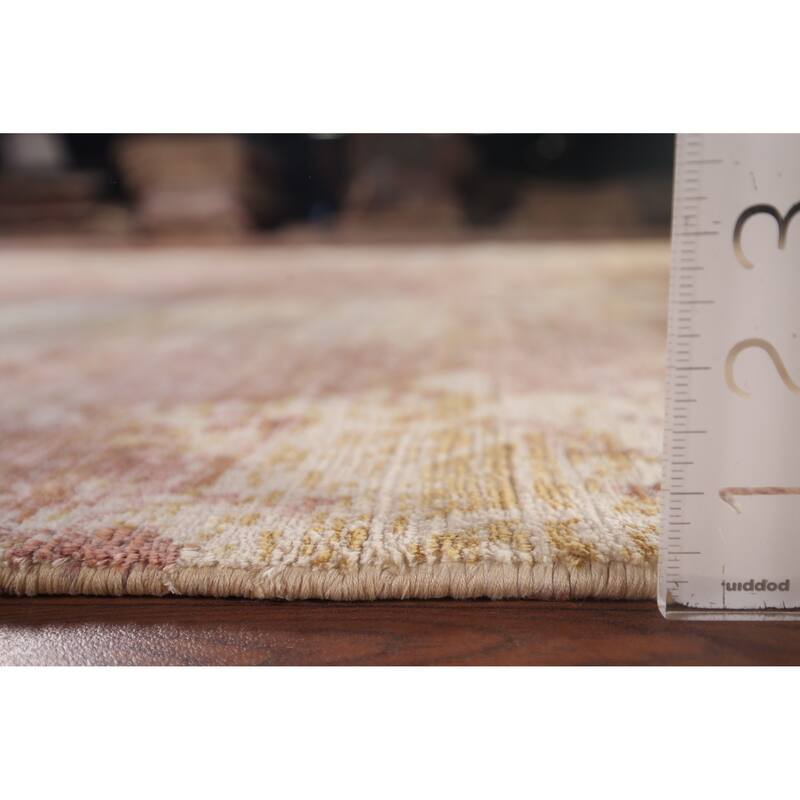 All-Over Abstract Oriental Area Rug Handmade Wool Carpet - 5'10"x 9'1"