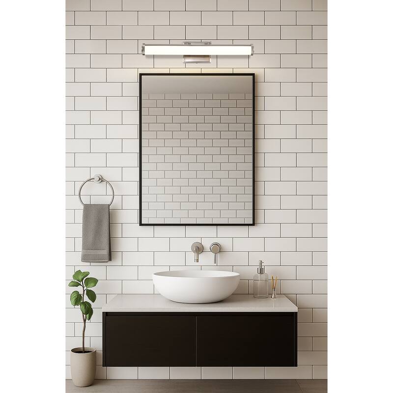 Cora 24 Inch LED Vanity 3 CCT Selectable Brushed Nickel Acrylic Lens - Brushed Nickel