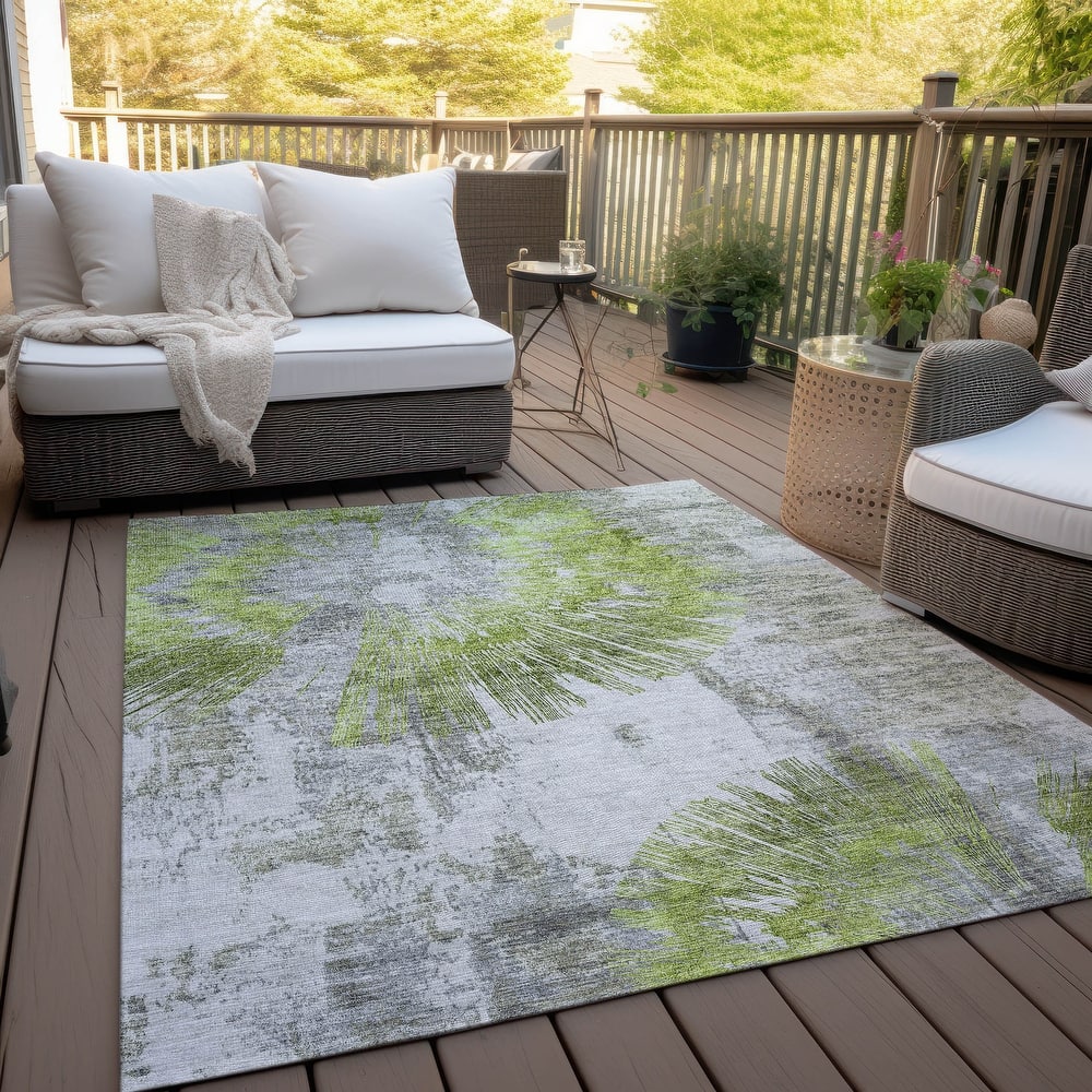 Machine Washable Indoor/ Outdoor Chantille Contemporary Starburst Rug