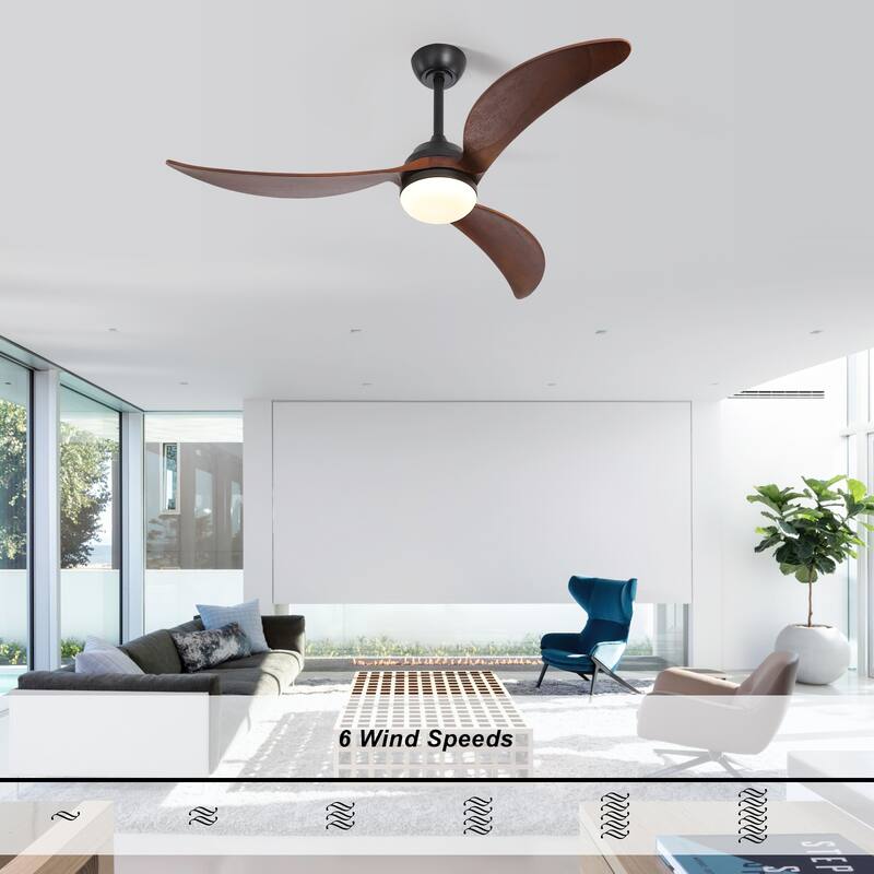 Sofucor 45 Inch Ceiling Fan with Light and Remote,Indoor/Outdoor with 3-Timer,Low Profile Quiet for Bedroom Living Room Patio