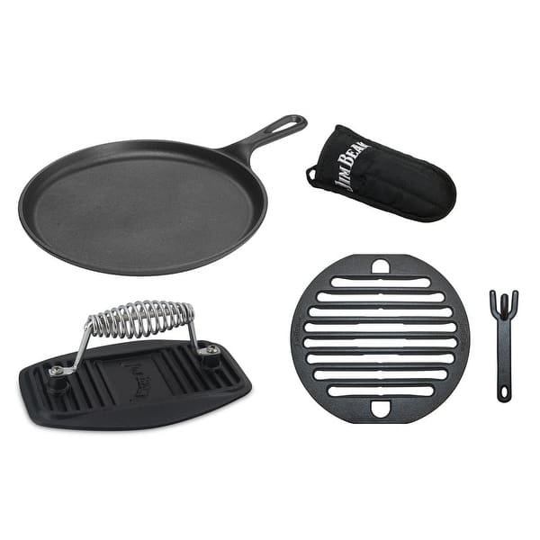 https://ak1.ostkcdn.com/images/products/is/images/direct/d4e884728b9ce085a8a772ee93980c7650169433/Jim-Beam-5-Piece-Cast-Iron-Grate-Set-includes---10%27%27-Grate%2C-Grate-Lifter%2C-10.50%27%27-Griddle%2C-Meat-Press-and-Heat-Resistant-Mitten.jpg?impolicy=medium